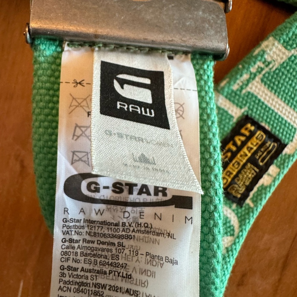 G STAR RAW DENIM BELT M/L TEAL WIDE BRAND NEW - Picture 2 of 7
